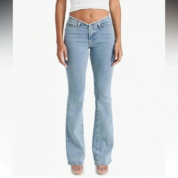 Good American Denim - Good American Women's Good Legs Flare Jeans with No Waistband indigo 492